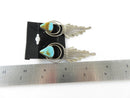 Navajo Dangle Earrings Sterling Silver Pilot Mountain Turquoise Andy Marion - Just Stuff I Sell