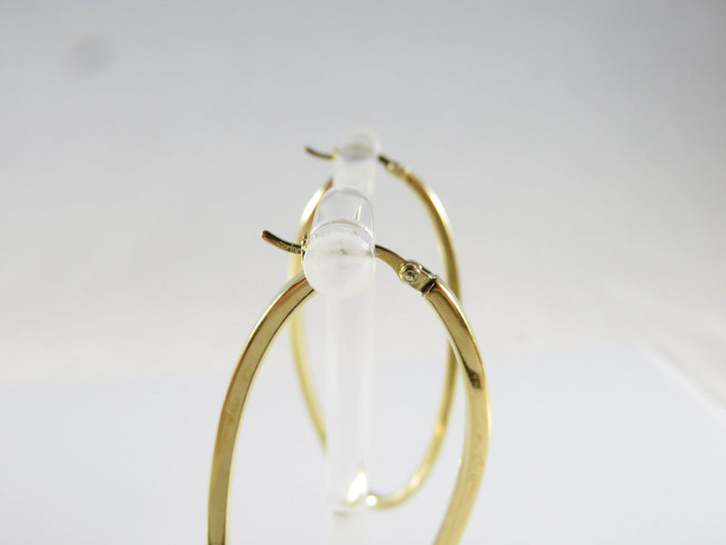 2 5/8" Drop Oval Twist Hoop Earrings Sterling Silver Gold Wash Butterfly Clip - Just Stuff I Sell