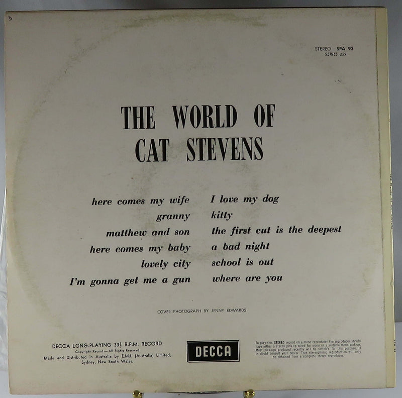 Cat Stevens The World of Cat Stevens DECCA Records 1970 Australia Stereo SPA 93 Vinyl Album