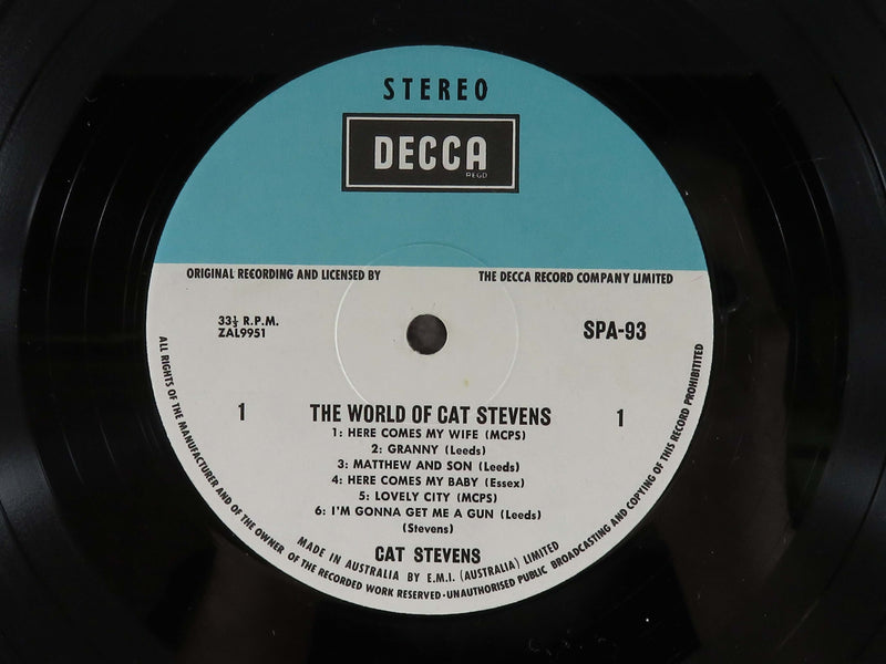 Cat Stevens The World of Cat Stevens DECCA Records 1970 Australia Stereo SPA 93 Vinyl Album