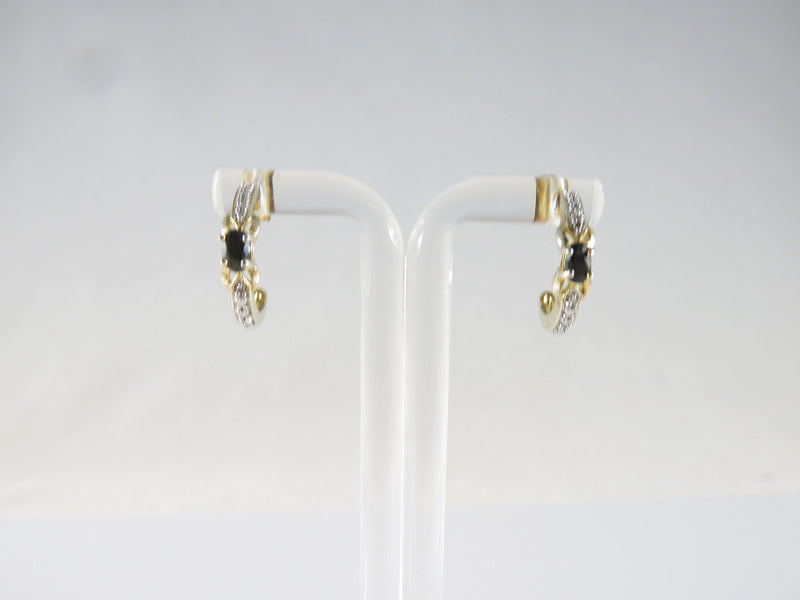 Stylish Sapphire Tennis Bracelet Earring Set Gold Washed Sterling Silver 7 1/4" Slide Lock - Just Stuff I Sell