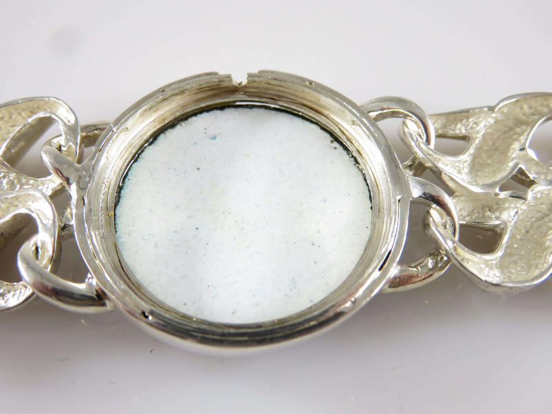 Charles Krypell Sterling Watch Conversion Toggle Bracelet in Silver with Porcelain Panel - Just Stuff I Sell