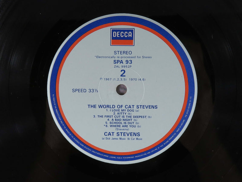 Cat Stevens The World of Cat Stevens DECCA Records c1984 UK Release SPA 93 Vinyl Album