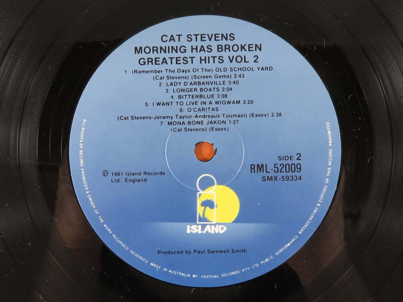Cat Stevens Morning Has Broken Vol 2 Island Records 1981 Austrailia RML 52009 Vinyl Album