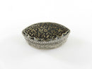 Antique Continental Silver Niello Enamel Pill Box Floral Décor Football Form - Just Stuff I Sell