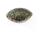 Antique Continental Silver Niello Enamel Pill Box Floral Décor Football Form - Just Stuff I Sell