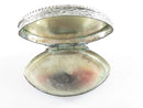 Antique Continental Silver Niello Enamel Pill Box Floral Décor Football Form - Just Stuff I Sell