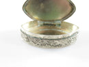 Antique Continental Silver Niello Enamel Pill Box Floral Décor Football Form - Just Stuff I Sell