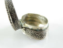 Antique Continental Silver Niello Enamel Pill Box Floral Décor Football Form - Just Stuff I Sell