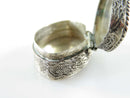 Antique Continental Silver Niello Enamel Pill Box Floral Décor Football Form - Just Stuff I Sell
