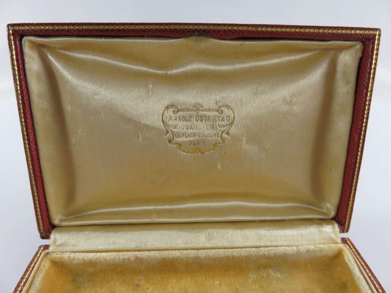 Circa 1930 Leather Pearl Gift Box Arnold Ostertag Joaillier 16 Place Vendôme Paris France