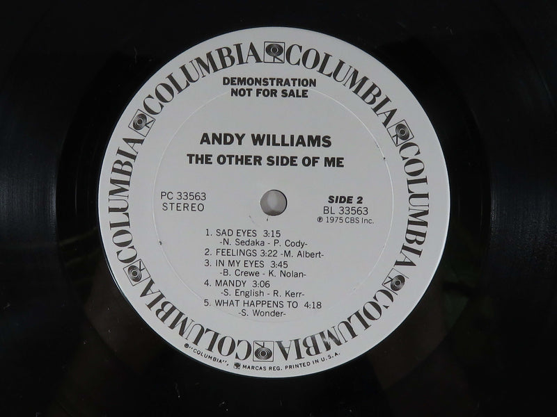 Andy Williams The Other Side of Me Columbia Records PC 33563 Demo Copy Vinyl Alb