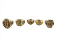 A Fine Collection of Five 10K Gold High School Class Rings in Various Sizes — 10K, Gold — front view