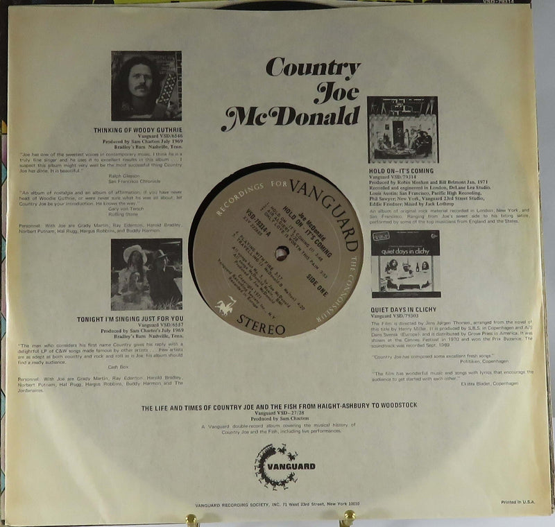 Country Joe McDonald Hold On It's Coming Gatefold Vanguard Records VSD-79314 Vinyl Album