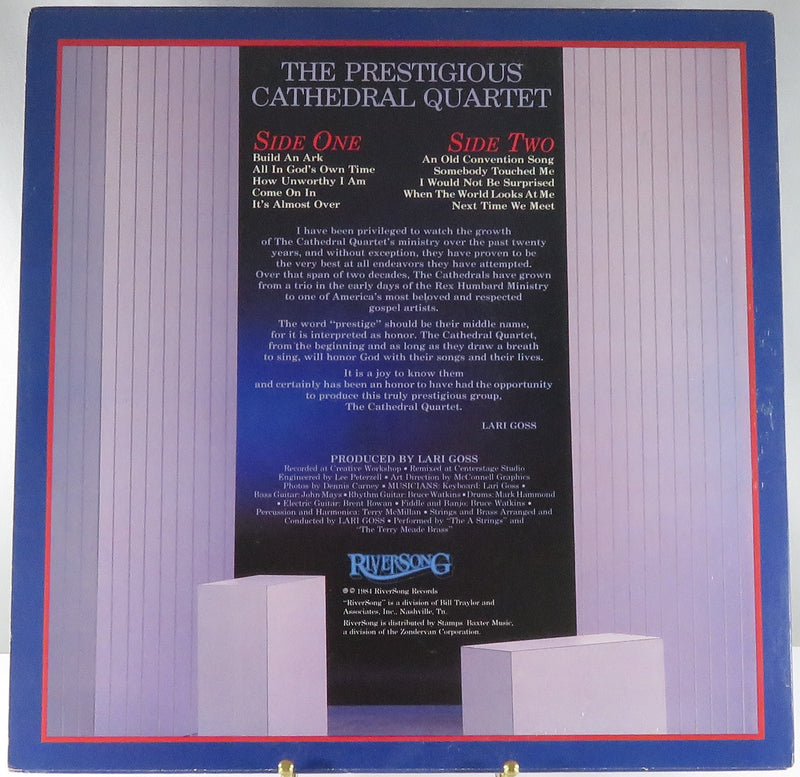 The Prestigious Cathedral Quartet 1984 Riversong Records ZLP 8405 Vinyl Album