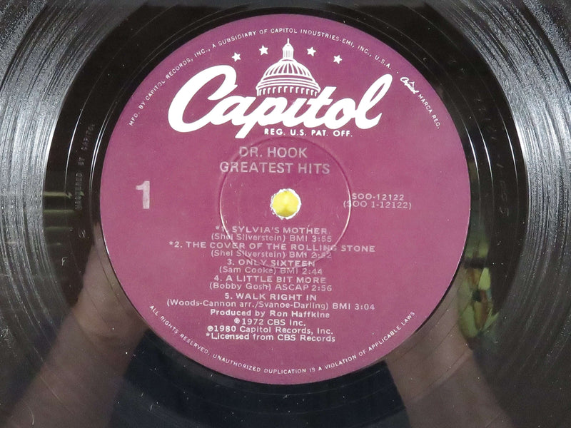 Dr. Hook Greatest Hits 1980 Capitol Records U.S. SOO-12122 Winchester Pressing Vinyl Album