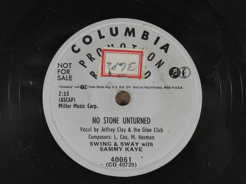 Sammy Kaye No Stone Unturned/Mission of St Augustine Columbia Records 40061 Demo 78 RPM Record