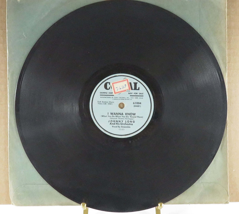 Johnny Long Till The Moon Turns Green/I Wanna Know Coral Records 61004 Sample Copy 78 RPM Record