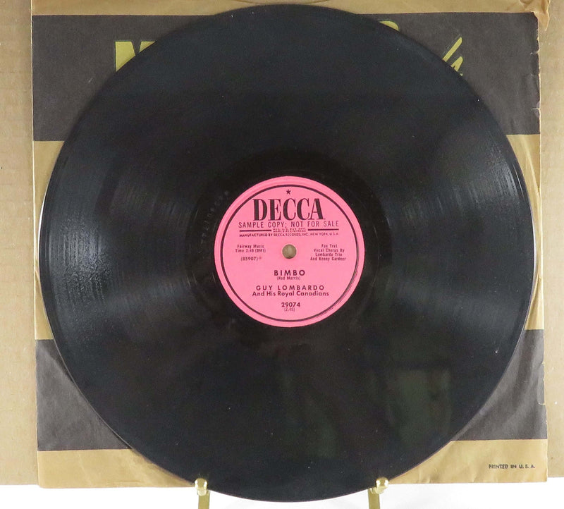 Guy Lombardo Slowly/Bimbo Decca Records 29074 Sample Copy 78 RPM Record