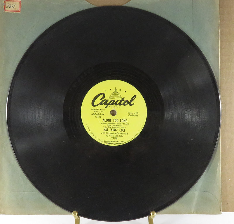 Nat King Cole Alone Too Long/ It Happens to be Me Capitol Records Sample Copy 78 RPM Record