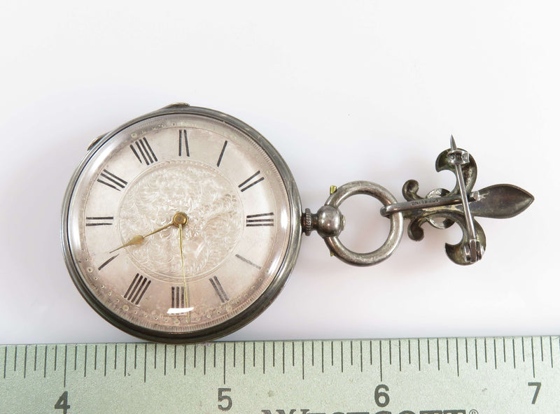 Antique Stauffer, Son & Co. Lepine Movement Silver Pocket Watch with Fancy Silver Dial
