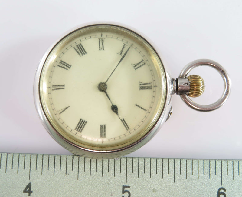 Mackay & Chisholm Swiss 935 Silver Stem Wind Pocket Watch Womens Size 0 for Repair or Parts