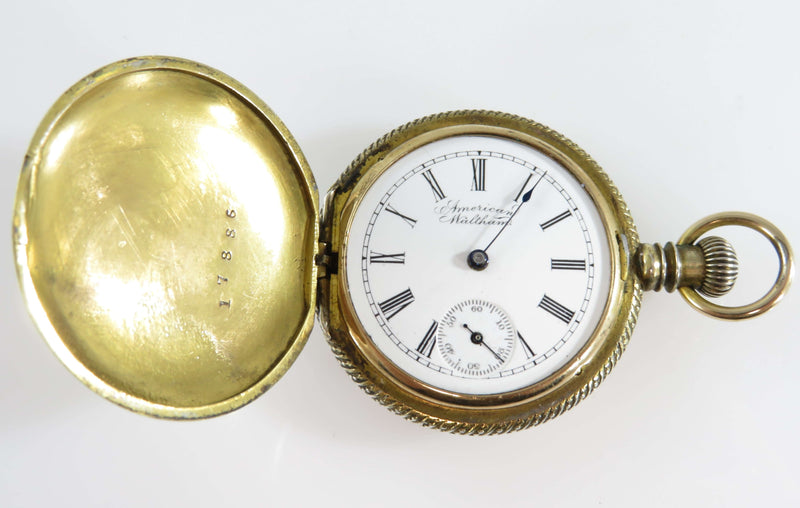 c1899 Waltham Pocket Watch Model 1891 Grade 60 Size 0 Coin Silver Gold Wash 7J Pocket Watch