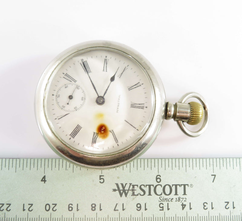 c1899 Waltham 18s Pocket Watch 7 Jewel Model 1883 Grade 18 AWCCO Silveroid Case