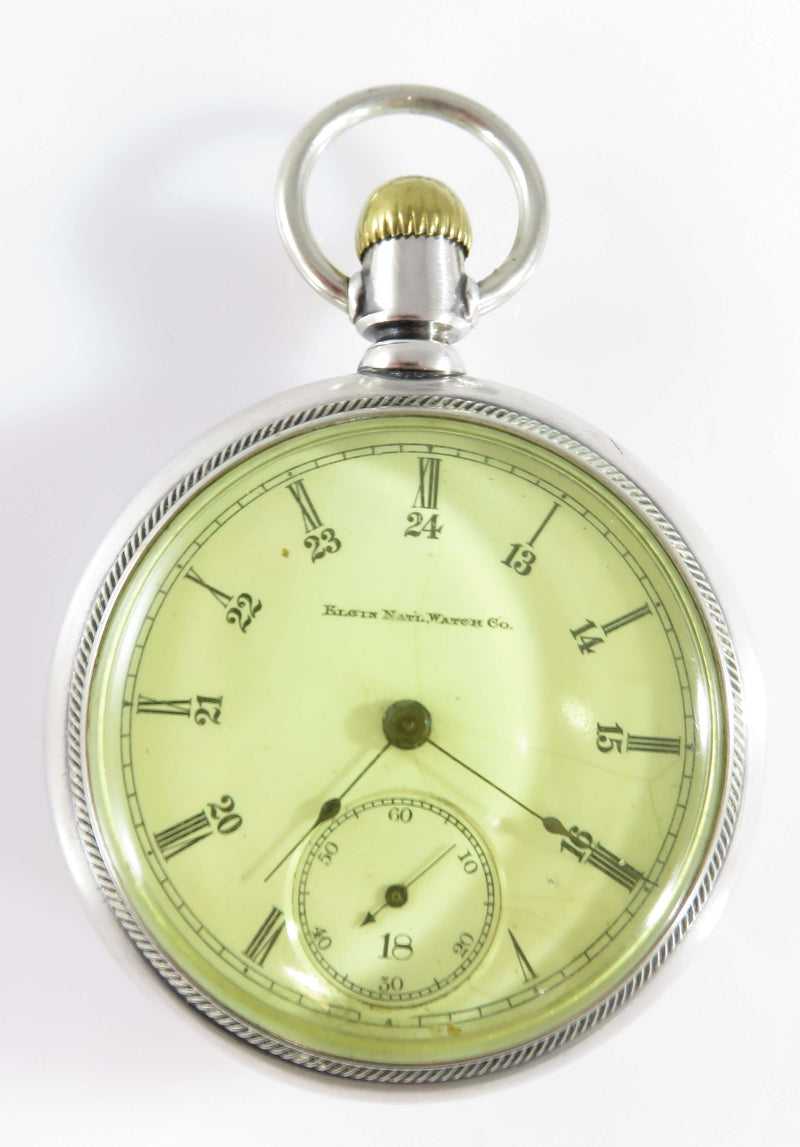 c1893 Elgin National Watch Co 18s Coin Silver Cased Pocket Watch 15 Jewel Grade 75 Model 5