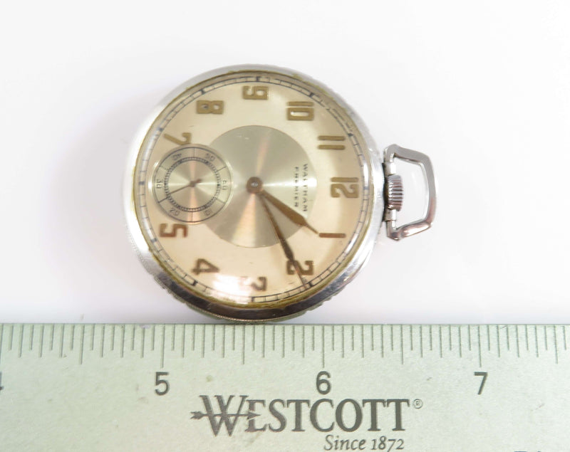 c1938 Waltham Dress Pocket Watch 17 Jewel Model 1923 Crescent St Colonial 12s Stainless Case