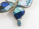 Large Unsigned Opal Doublet Inlaid Sterling Silver Butterfly Southwestern Style Brooch product image for Just Stuff I Sell, clear front view, neutral background, original listing photo, optimized descriptive alt text, centered composition variant 3