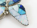 Large Unsigned Opal Doublet Inlaid Sterling Silver Butterfly Southwestern Style Brooch product image for Just Stuff I Sell, clear front view, neutral background, original listing photo, optimized descriptive alt text, centered composition variant 5