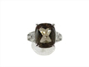 Vintage Smoky Brown Quartz Sterling Silver Cocktail Fashion Solitaire Ring Size 6.75 — Jewelry & Watches:Fine Jewelry:Fine Ri