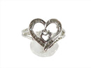 Mother Child Heart Ring Sterling Silver With Diamonds 925 NDI Size 7.25 — Jewelry & Watches:Fine Jewelry:Fine Rings:Other Fin