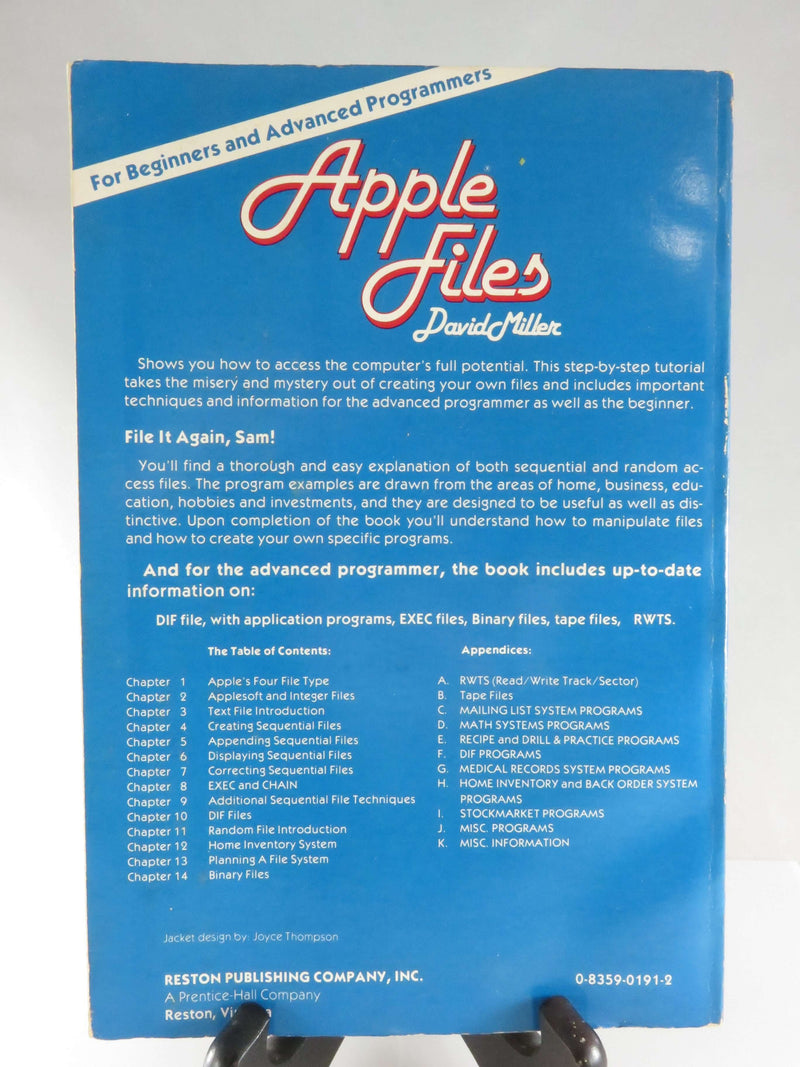 Apple Files David Miller Reston Publishing Company 0-5359-0191-2