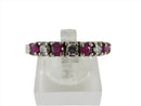 Pre-owned Stackable Band Ring With Ruby's and CZ Sterling Silver Fashion Ring Size 9.5 — Jewelry & Watches:Fine Jewelry:Fine