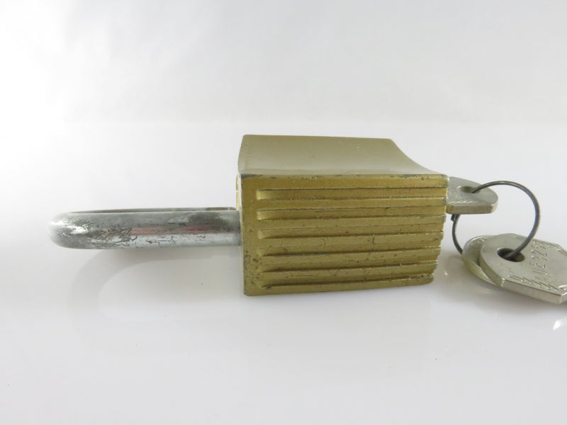Vintage Corbin Padlock with 1 x AUE356 Key, 1 x AUE325 Key, 1 x Yale PX36 Key