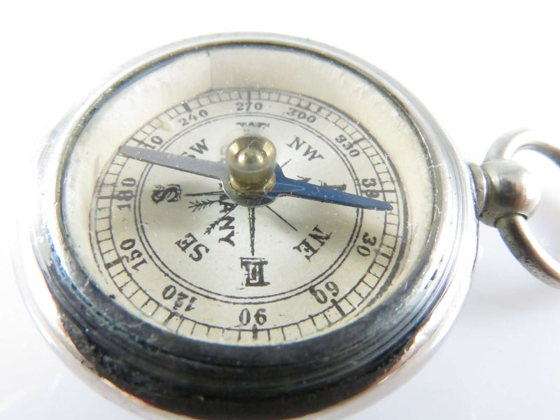 Antique German Compass Paper Dial Pocket Watch Fob Compass
