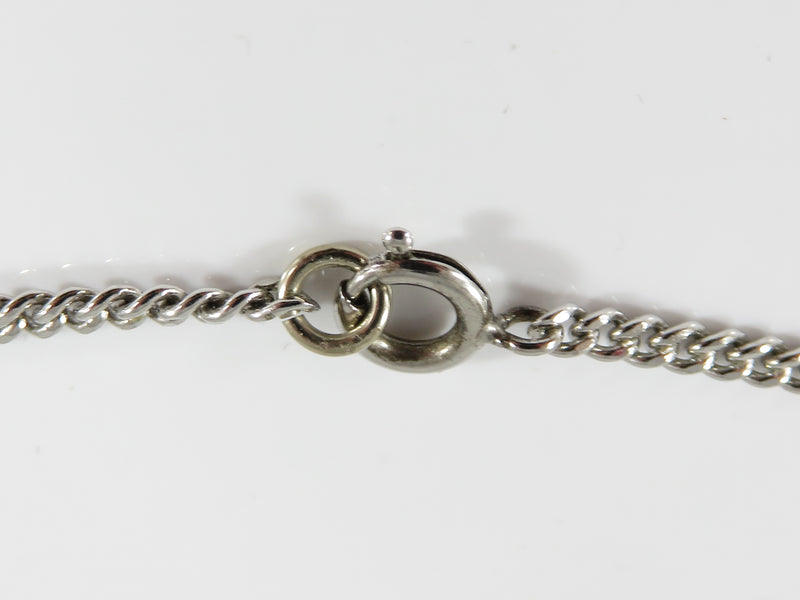 Vintage Sterling Silver Maltese Cross Pendant Mexico TSG on 16" Curb Chain