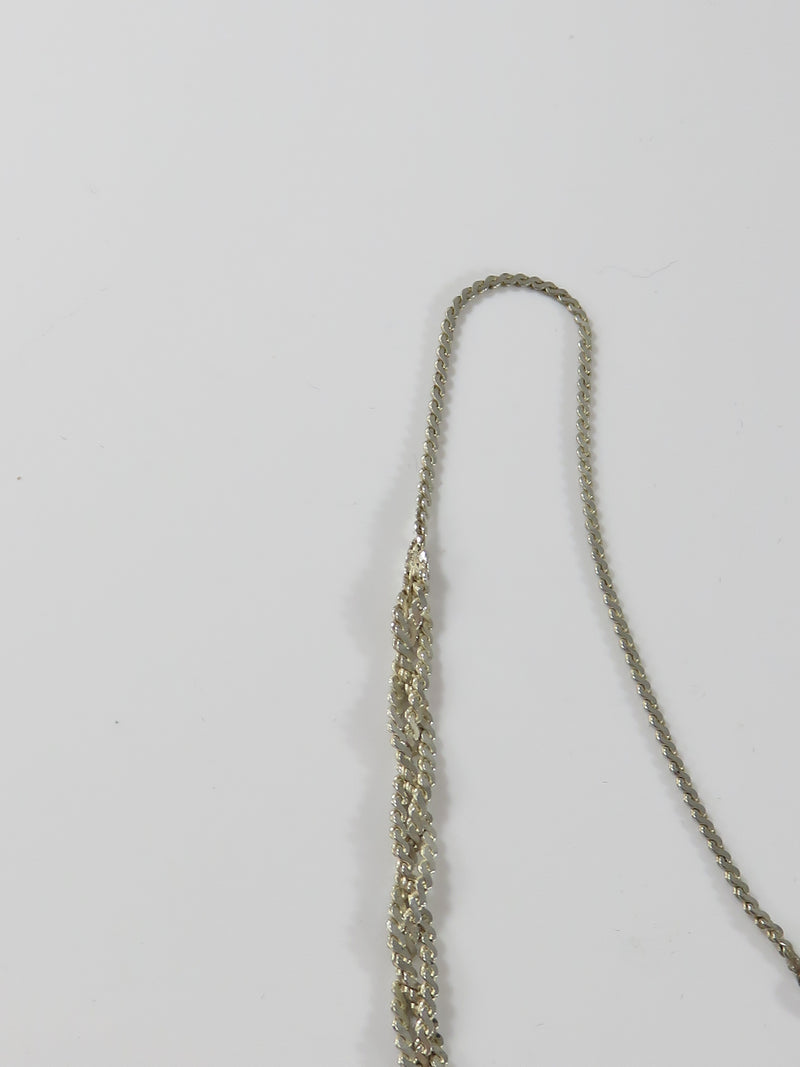 Sterling Silver Herringbone 1.3mm x .76mm Necklace with Woven Accents 16 3/4" TL