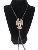 Sterling Eagle Bolo Tie Inlay Stone Shubes Mfg Southwest Native American Shop
