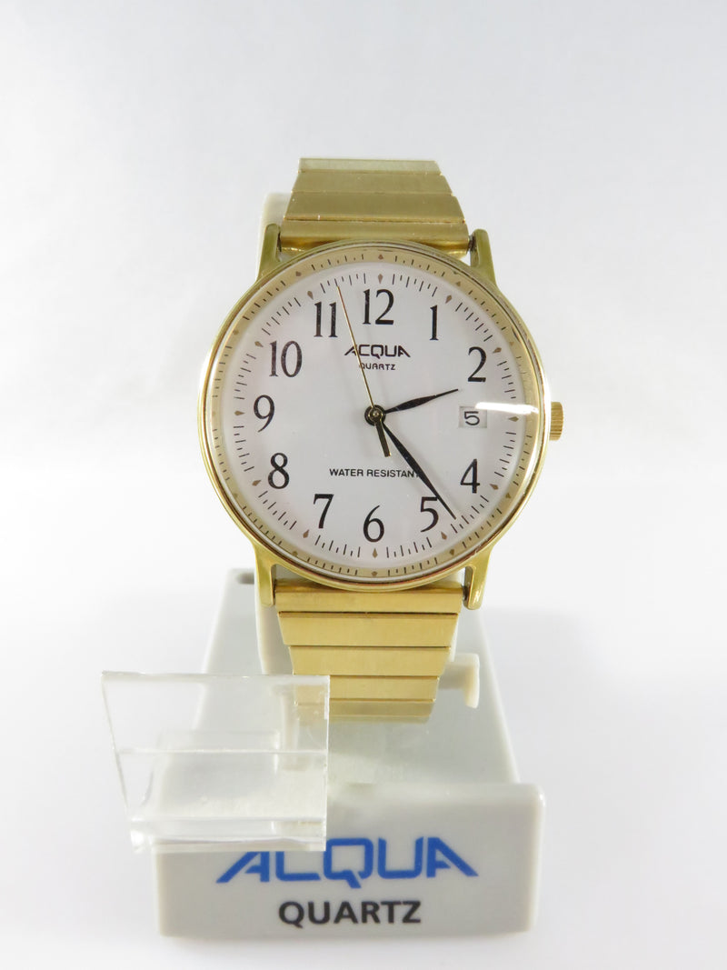 Vintage Acqua T Go Philippines Quartz Watch Round White Dial Water Resistant