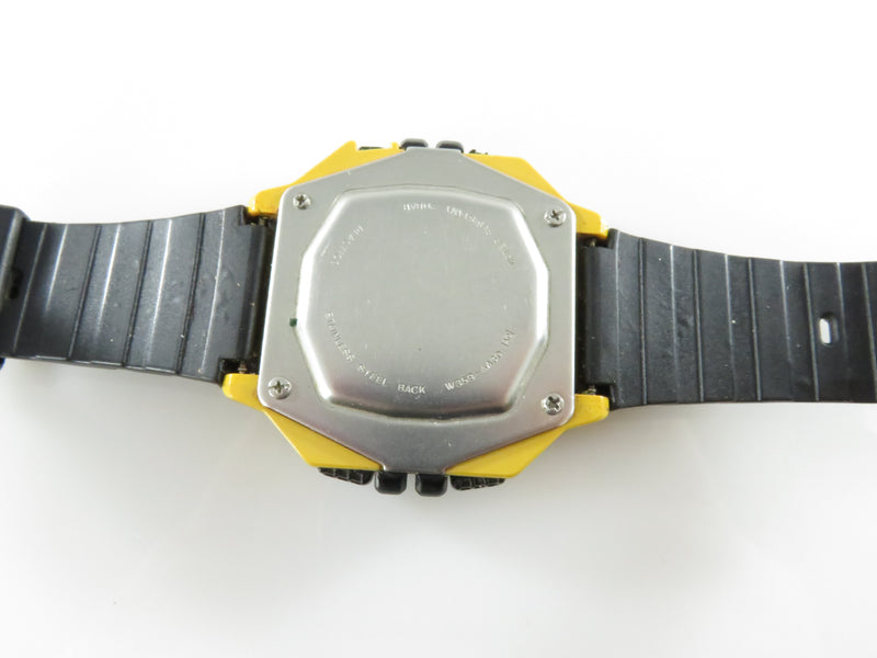 Vintage Lorus Marine Tech LCD Digital Wrist Watch Water Resistant Yellow Black