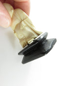 Old Carved Bone Statue Laughing Hotei Buddha Figurine on Wood Stand Chinese Art 2 3/4" Tall product image for Just Stuff I Sell, clear front view, neutral background, original listing photo, optimized descriptive alt text, centered composition variant 6