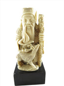 Resin Statue Chinese Man With Deer God of Longevity Statue — Antiques:Asian Antiques:Japan:Netsuke — front view