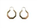 Vintage Octagon Form 10K Hollow Body 3/4" Drop Hoop Earrings — Jewelry & Watches:Fine Jewelry:Fine Earrings:Precious Metal wi