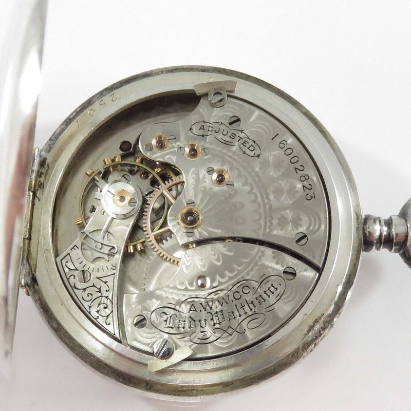 c1907 Coin Silver Cased Grade Lady Waltham Pocket Watch Model 1890 6s 16 Jewel