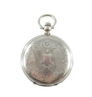 G Huguenin Fine Silver Double Hunter Fancy Case Keywind Pocket Watch Size 16 Running
