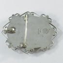 Vintage Abalone Sterling Silver Pendant Brooch Taxco Mexico E. Ortiz 2" H x 1 5/