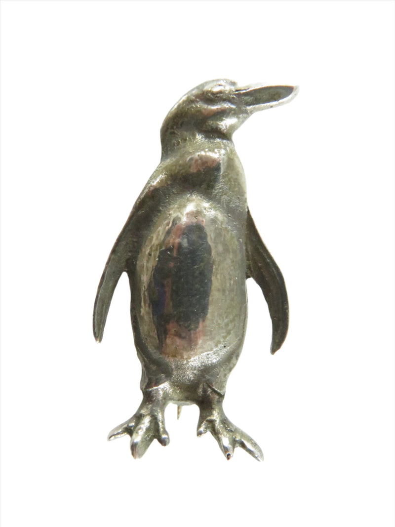 Vintage Sterling Silver Penguin Brooch 1 1/2" high x 21.5mm wide